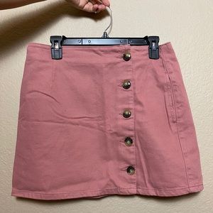 pink button skirt